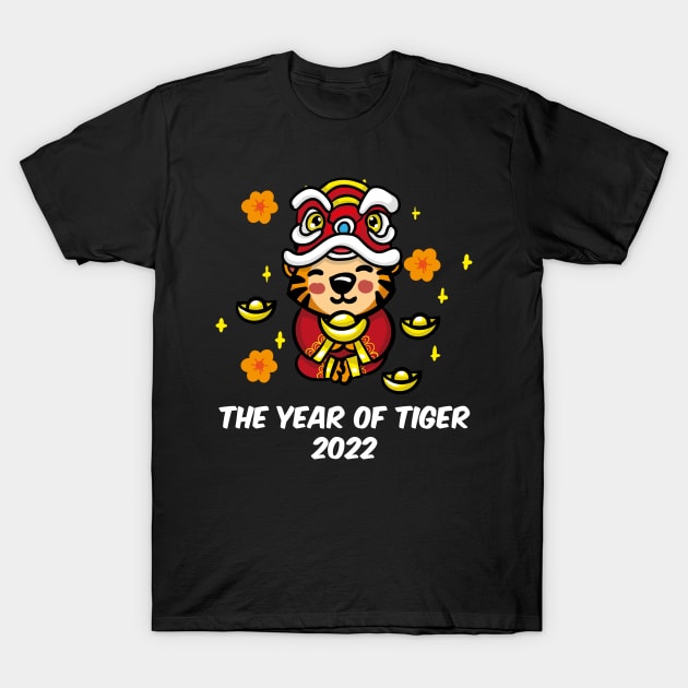 Cute Year Of The Tiger 2022 T-Shirt by LetsBeginDesigns